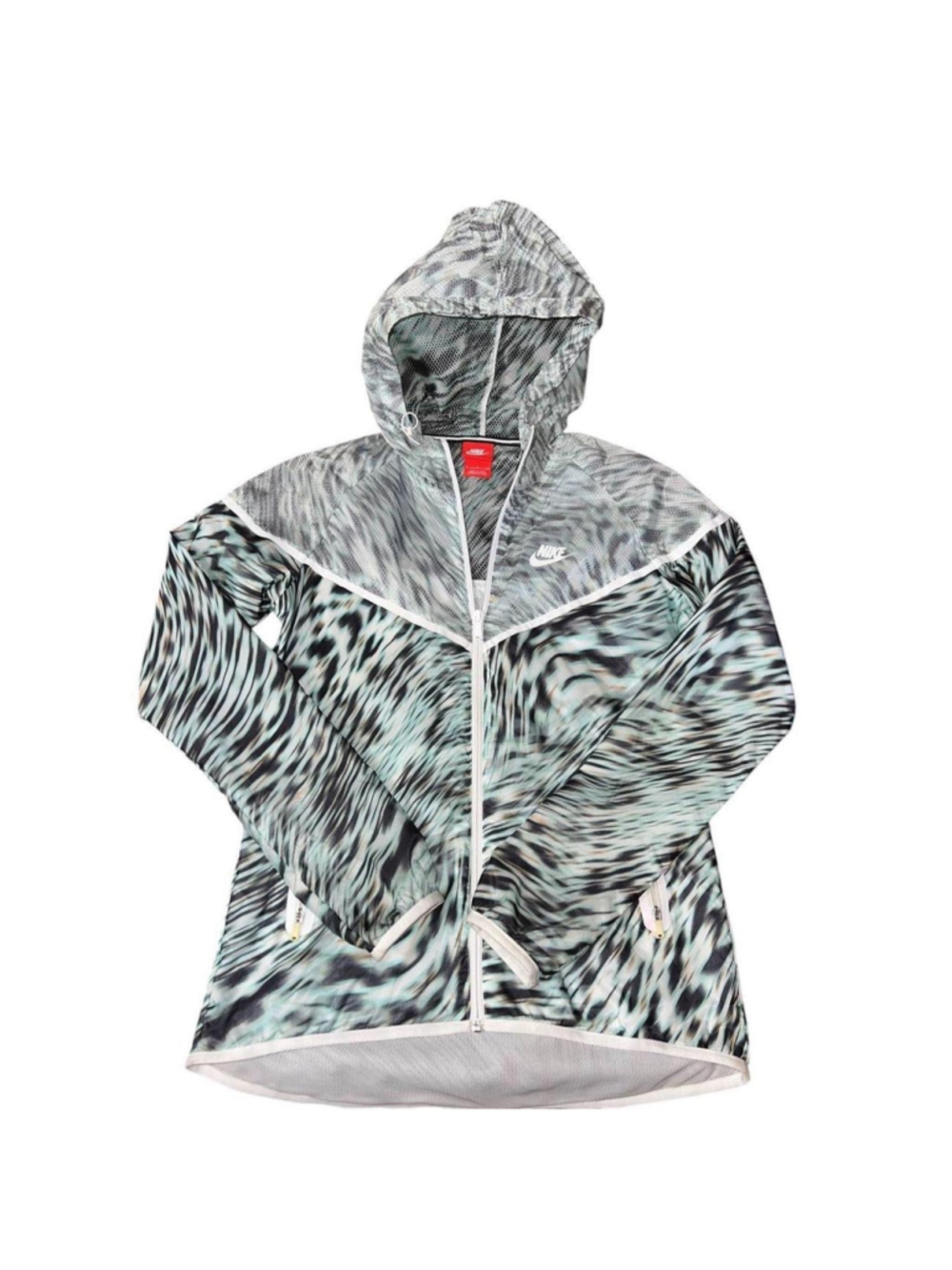 Nike Windbreaker Jacket Size S Blue Black Animal Print